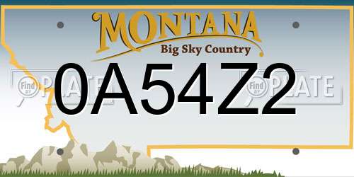0A54Z2 Montana License Plate