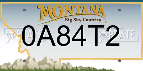 0A84T2 Montana License Plate
