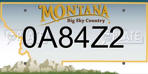 0A84Z2 Montana License Plate