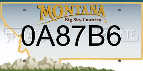 0A87B6 Montana License Plate