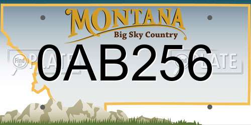 0AB256 Montana License Plate
