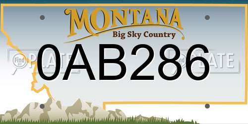 0AB286 Montana License Plate