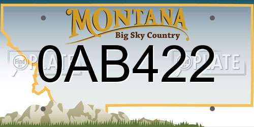 0AB422 Montana License Plate