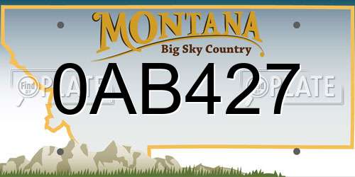 0AB427 Montana License Plate