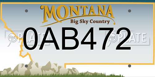 0AB472 Montana License Plate