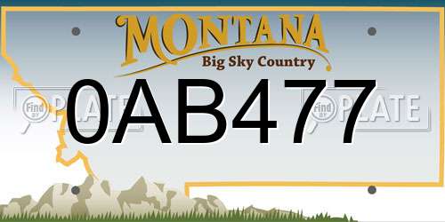 0AB477 Montana License Plate