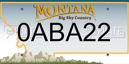 0ABA22 Montana License Plate