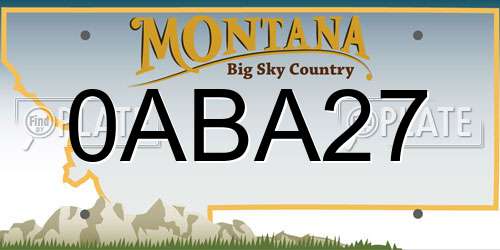 0ABA27 Montana License Plate