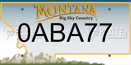 0ABA77 Montana License Plate