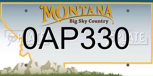 0AP330 Montana License Plate