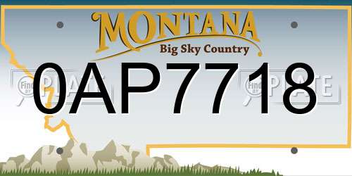 0AP7718 Montana License Plate