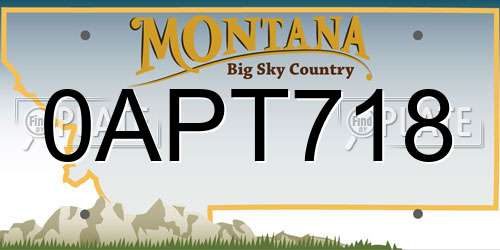 0APT718 Montana License Plate