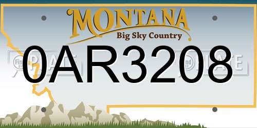 0AR3208 Montana License Plate
