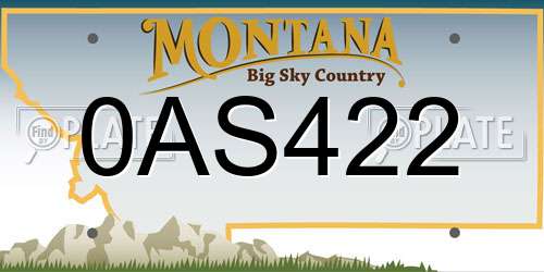 0AS422 Montana License Plate