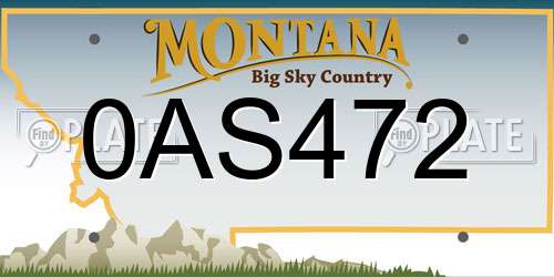 0AS472 Montana License Plate