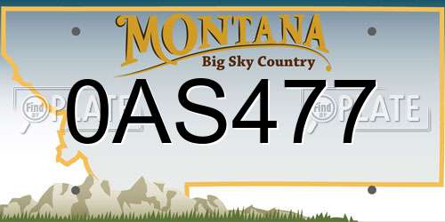 0AS477 Montana License Plate