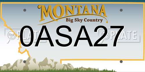 0ASA27 Montana License Plate