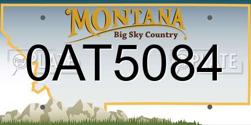 0AT5084 Montana License Plate