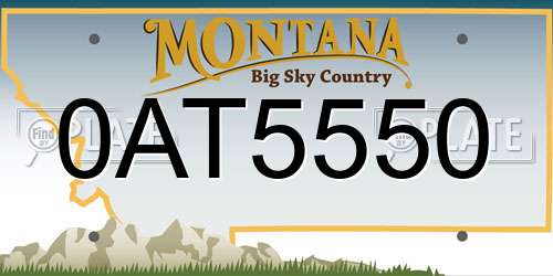 0AT5550 Montana License Plate