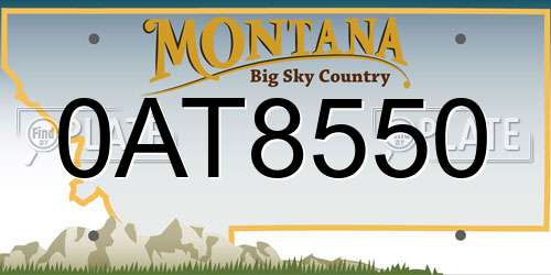 0AT8550 Montana License Plate