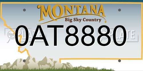 0AT8880 Montana License Plate