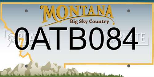 0ATB084 Montana License Plate