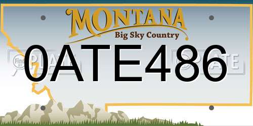 0ATE486 Montana License Plate