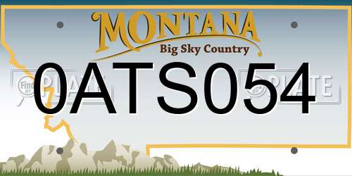 0ATS054 Montana License Plate
