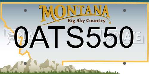 0ATS550 Montana License Plate