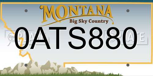 0ATS880 Montana License Plate