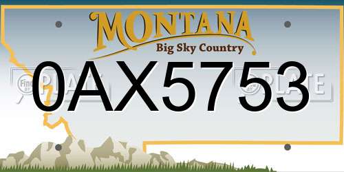 0AX5753 Montana License Plate