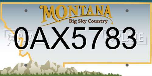 0AX5783 Montana License Plate