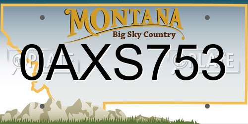 0AXS753 Montana License Plate