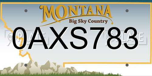0AXS783 Montana License Plate