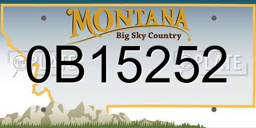 0B15252 Montana License Plate