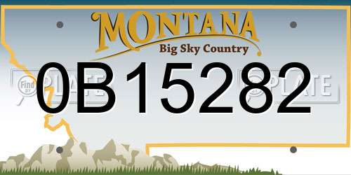 0B15282 Montana License Plate