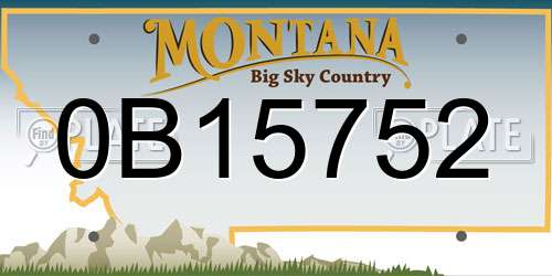 0B15752 Montana License Plate