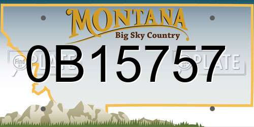 0B15757 Montana License Plate