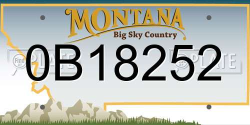 0B18252 Montana License Plate