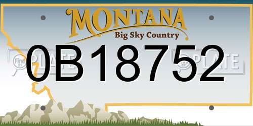 0B18752 Montana License Plate