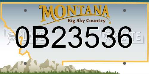 0B23536 Montana License Plate