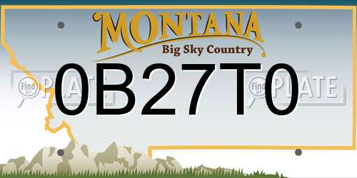 0B27T0 Montana License Plate
