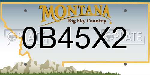 0B45X2 Montana License Plate