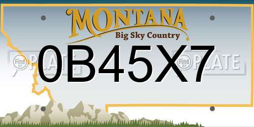 0B45X7 Montana License Plate