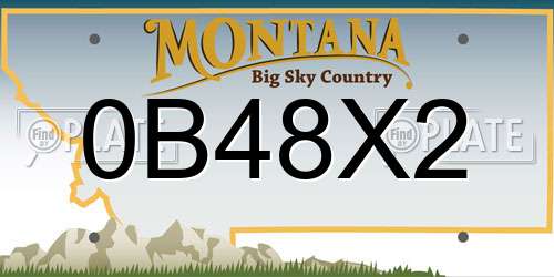 0B48X2 Montana License Plate