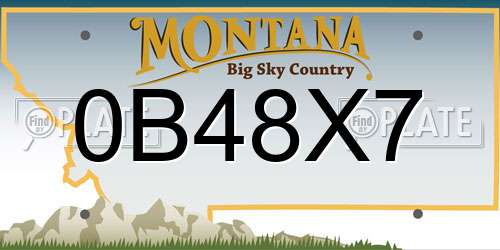 0B48X7 Montana License Plate