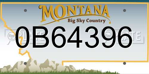 0B64396 Montana License Plate