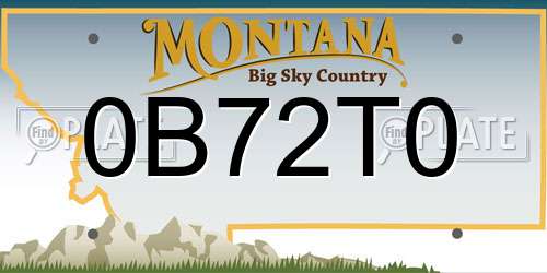0B72T0 Montana License Plate