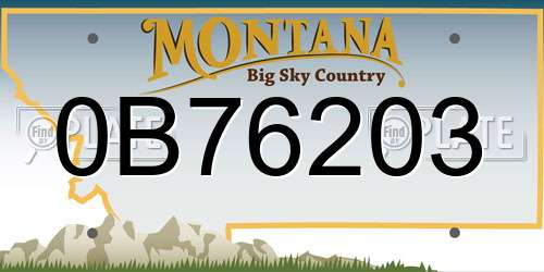 0B76203 Montana License Plate