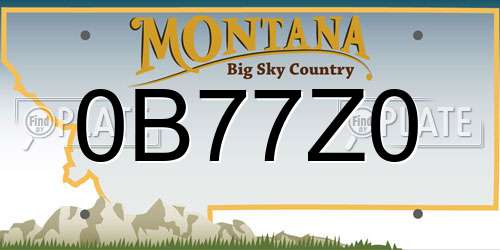 0B77Z0 Montana License Plate